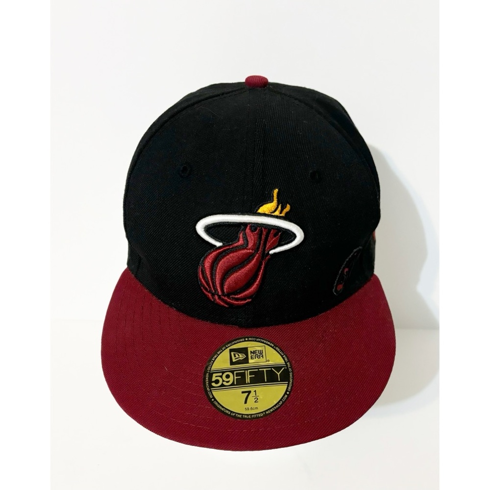 Miami Heat Hat Cap Mens Fitted 7 1/2 Lebron James New Era, 59Fifty